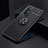 Ultra-thin Silicone Gel Soft Case Cover with Magnetic Finger Ring Stand SD2 for Huawei Honor 50 SE 5G Black