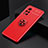 Ultra-thin Silicone Gel Soft Case Cover with Magnetic Finger Ring Stand SD2 for Huawei Honor V40 5G Red