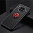 Ultra-thin Silicone Gel Soft Case Cover with Magnetic Finger Ring Stand SD2 for Huawei Nova 8i Red and Black