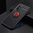 Ultra-thin Silicone Gel Soft Case Cover with Magnetic Finger Ring Stand SD2 for Huawei Nova 9 SE Red and Black