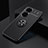 Ultra-thin Silicone Gel Soft Case Cover with Magnetic Finger Ring Stand SD2 for Huawei P50 Black