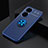 Ultra-thin Silicone Gel Soft Case Cover with Magnetic Finger Ring Stand SD2 for Huawei P50 Pro Blue