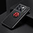 Ultra-thin Silicone Gel Soft Case Cover with Magnetic Finger Ring Stand SD2 for OnePlus 10T 5G Red and Black