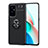 Ultra-thin Silicone Gel Soft Case Cover with Magnetic Finger Ring Stand SD2 for OnePlus 9 5G Black