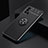 Ultra-thin Silicone Gel Soft Case Cover with Magnetic Finger Ring Stand SD2 for OnePlus 9R 5G Black