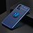 Ultra-thin Silicone Gel Soft Case Cover with Magnetic Finger Ring Stand SD2 for OnePlus 9R 5G Blue