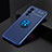 Ultra-thin Silicone Gel Soft Case Cover with Magnetic Finger Ring Stand SD2 for OnePlus 9RT 5G Blue