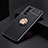 Ultra-thin Silicone Gel Soft Case Cover with Magnetic Finger Ring Stand SD2 for OnePlus 9RT 5G Gold and Black