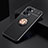 Ultra-thin Silicone Gel Soft Case Cover with Magnetic Finger Ring Stand SD2 for OnePlus Nord 2T 5G Gold and Black