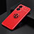 Ultra-thin Silicone Gel Soft Case Cover with Magnetic Finger Ring Stand SD2 for OnePlus Nord 2T 5G Red