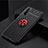 Ultra-thin Silicone Gel Soft Case Cover with Magnetic Finger Ring Stand SD2 for OnePlus Nord CE 5G Red and Black