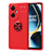 Ultra-thin Silicone Gel Soft Case Cover with Magnetic Finger Ring Stand SD2 for Oppo K11x 5G Red