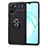 Ultra-thin Silicone Gel Soft Case Cover with Magnetic Finger Ring Stand SD2 for Realme 10 5G Black