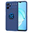 Ultra-thin Silicone Gel Soft Case Cover with Magnetic Finger Ring Stand SD2 for Realme 10 5G Blue