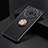 Ultra-thin Silicone Gel Soft Case Cover with Magnetic Finger Ring Stand SD2 for Realme 11 Pro 5G Gold and Black