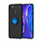 Ultra-thin Silicone Gel Soft Case Cover with Magnetic Finger Ring Stand SD2 for Realme 7i RMX2193 Blue and Black