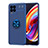 Ultra-thin Silicone Gel Soft Case Cover with Magnetic Finger Ring Stand SD2 for Realme 8 4G Blue