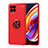 Ultra-thin Silicone Gel Soft Case Cover with Magnetic Finger Ring Stand SD2 for Realme 8 4G Red