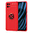 Ultra-thin Silicone Gel Soft Case Cover with Magnetic Finger Ring Stand SD2 for Realme 8i Red