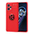 Ultra-thin Silicone Gel Soft Case Cover with Magnetic Finger Ring Stand SD2 for Realme 9 4G Red