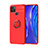 Ultra-thin Silicone Gel Soft Case Cover with Magnetic Finger Ring Stand SD2 for Realme C12 Red