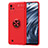 Ultra-thin Silicone Gel Soft Case Cover with Magnetic Finger Ring Stand SD2 for Realme C20A Red