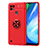 Ultra-thin Silicone Gel Soft Case Cover with Magnetic Finger Ring Stand SD2 for Realme C21 Red