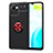 Ultra-thin Silicone Gel Soft Case Cover with Magnetic Finger Ring Stand SD2 for Realme C30s