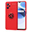 Ultra-thin Silicone Gel Soft Case Cover with Magnetic Finger Ring Stand SD2 for Realme C35 Red