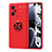 Ultra-thin Silicone Gel Soft Case Cover with Magnetic Finger Ring Stand SD2 for Realme GT Neo2 5G Red