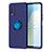Ultra-thin Silicone Gel Soft Case Cover with Magnetic Finger Ring Stand SD2 for Vivo iQOO U1 Blue