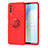 Ultra-thin Silicone Gel Soft Case Cover with Magnetic Finger Ring Stand SD2 for Vivo iQOO U1 Red