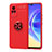 Ultra-thin Silicone Gel Soft Case Cover with Magnetic Finger Ring Stand SD2 for Vivo V21e 4G Red