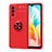 Ultra-thin Silicone Gel Soft Case Cover with Magnetic Finger Ring Stand SD2 for Vivo V23e 5G Red