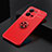 Ultra-thin Silicone Gel Soft Case Cover with Magnetic Finger Ring Stand SD2 for Vivo V25e Red