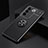 Ultra-thin Silicone Gel Soft Case Cover with Magnetic Finger Ring Stand SD2 for Vivo V27 Pro 5G Black