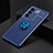 Ultra-thin Silicone Gel Soft Case Cover with Magnetic Finger Ring Stand SD2 for Vivo V27e 5G Blue