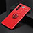 Ultra-thin Silicone Gel Soft Case Cover with Magnetic Finger Ring Stand SD2 for Vivo V27e 5G Red