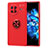 Ultra-thin Silicone Gel Soft Case Cover with Magnetic Finger Ring Stand SD2 for Vivo X Note Red