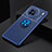 Ultra-thin Silicone Gel Soft Case Cover with Magnetic Finger Ring Stand SD2 for Vivo X90 5G Blue