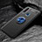 Ultra-thin Silicone Gel Soft Case Cover with Magnetic Finger Ring Stand SD2 for Vivo Y3 Blue and Black