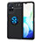 Ultra-thin Silicone Gel Soft Case Cover with Magnetic Finger Ring Stand SD2 for Vivo Y30 5G Blue and Black