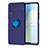 Ultra-thin Silicone Gel Soft Case Cover with Magnetic Finger Ring Stand SD2 for Vivo Y51s 5G Blue