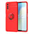 Ultra-thin Silicone Gel Soft Case Cover with Magnetic Finger Ring Stand SD2 for Vivo Y51s 5G Red