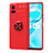 Ultra-thin Silicone Gel Soft Case Cover with Magnetic Finger Ring Stand SD2 for Vivo Y53s NFC Red