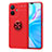 Ultra-thin Silicone Gel Soft Case Cover with Magnetic Finger Ring Stand SD2 for Vivo Y77 5G Red