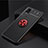 Ultra-thin Silicone Gel Soft Case Cover with Magnetic Finger Ring Stand SD2 for Xiaomi Civi 1S 5G Red and Black