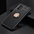 Ultra-thin Silicone Gel Soft Case Cover with Magnetic Finger Ring Stand SD2 for Xiaomi Poco F3 5G Gold and Black