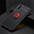 Ultra-thin Silicone Gel Soft Case Cover with Magnetic Finger Ring Stand SD2 for Xiaomi Poco M3 Red and Black