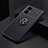 Ultra-thin Silicone Gel Soft Case Cover with Magnetic Finger Ring Stand SD2 for Xiaomi Poco M4 5G Black